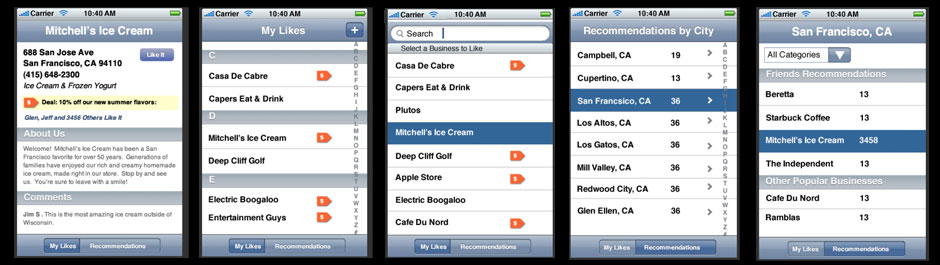Visual Designs for LikeList iPhone App